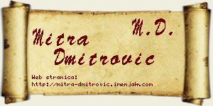 Mitra Dmitrović vizit kartica
